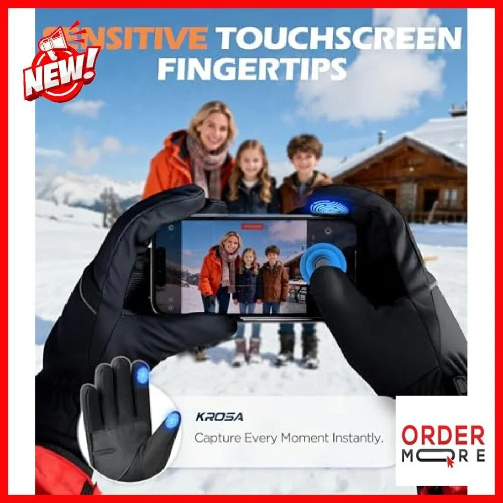 Small Winter Gloves with 3M Insulation Touchscreen Windproof Ski Running